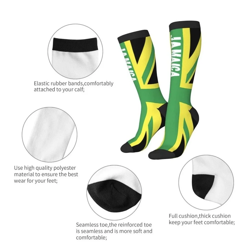 Unisex Novelty Socks Women Men Teens Soft Knee High Crew Socks  Jamaica